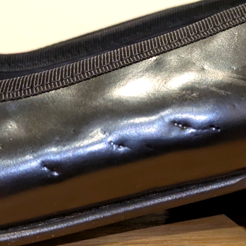 Bow-Tie 6 1/2 Men's Leather Loafers with Black Bows and Skull and Crossbones - Picture 15 of 16